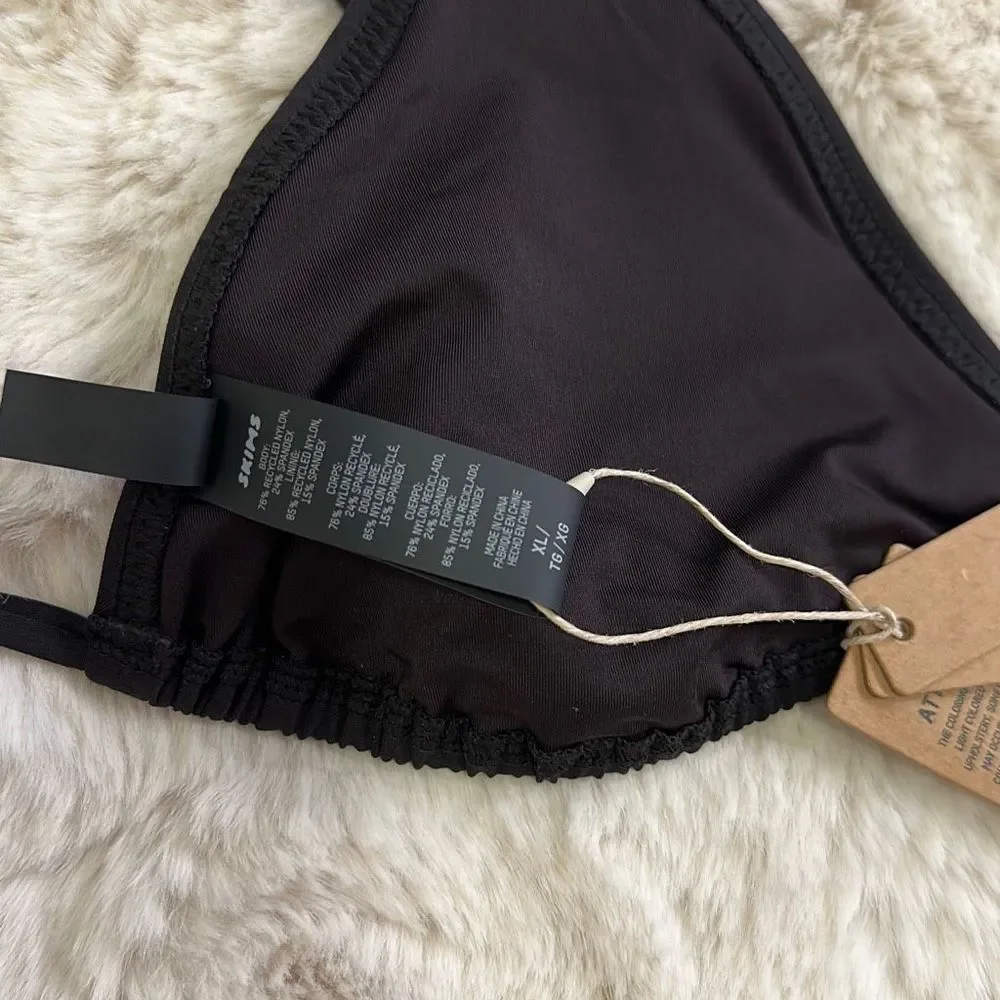 SKIMS Signature Swim Triangle Top Black Size XL
